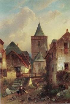 unknow artist European city landscape, street landsacpe, construction, frontstore, building and architecture. 105 Sweden oil painting art